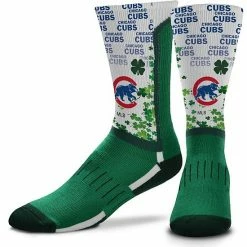 Cheap 🎉 Unbranded For Bare Feet Chicago Cubs Four Leaf St. Patrick's Day V-Curve Crew 🧦 Socks ❤️