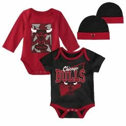 Budget 😉 Unbranded Infant Mitchell & Ness Black/Red Chicago Bulls Hardwood Classics Bodysuits & Cuffed Knit Hat Set 🎉