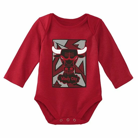Budget 😉 Unbranded Infant Mitchell & Ness Black/Red Chicago Bulls Hardwood Classics Bodysuits & Cuffed Knit Hat Set 🎉 - Image 3