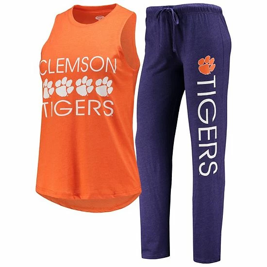 Top 10 ๐ Unbranded ๐ฉ Women's Concepts Sport Purple/Orange Clemson Tigers Tank Top & Pants Sleep Set ๐ฅ - Image 2