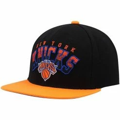 Deals 🔔 Unbranded Men's Mitchell & Ness Black/Orange New York Knicks Gradient Wordmark Snapback Hat 🛒