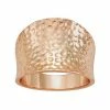 Hot Sale ✔️ Unbranded 18k Rose Gold Over Silver 🔨 Hammered Cigar Band Ring 😀