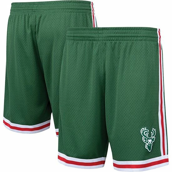 Best deal 👏 Unbranded Men's Mitchell & Ness Hunter Green Milwaukee Bucks Hardwood Classics Primary Logo Swingman Shorts 🥰