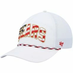 Outlet 💯 Unbranded Men's '47 White Chicago Bears Hitch Stars And Stripes Trucker Adjustable Hat 💯