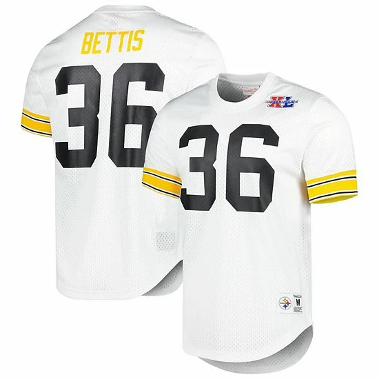 Budget ๐ Unbranded Men's Mitchell & Ness Jerome Bettis White Pittsburgh Steelers Retired Player Name & Number Mesh Top ๐ - Image 2