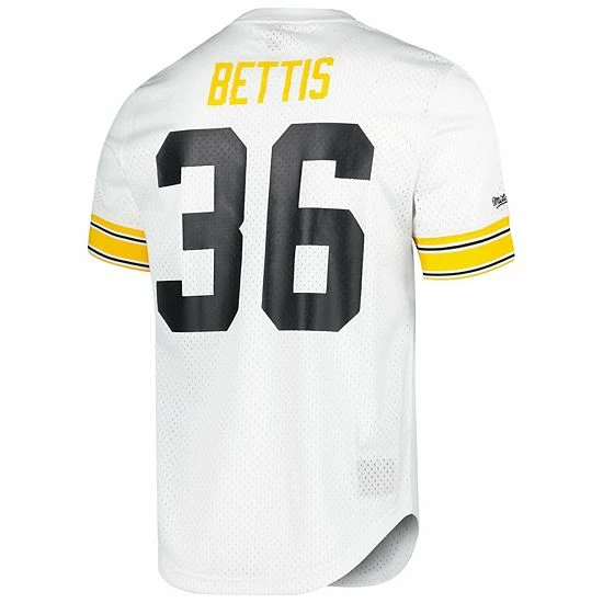 Budget ๐ Unbranded Men's Mitchell & Ness Jerome Bettis White Pittsburgh Steelers Retired Player Name & Number Mesh Top ๐ - Image 4