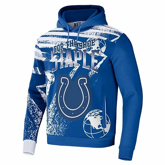 Coupon 🔥 Unbranded Men's NFL X Staple Blue Indianapolis Colts All Over Print Pullover Hoodie 👏 - Image 3