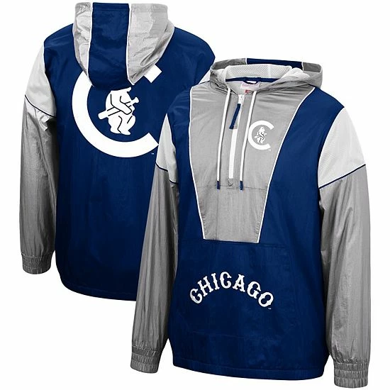 Flash Sale ๐งจ Unbranded Men's Mitchell & Ness Navy Chicago Cubs Highlight Reel Windbreaker Half-Zip Hoodie Jacket โ๏ธ