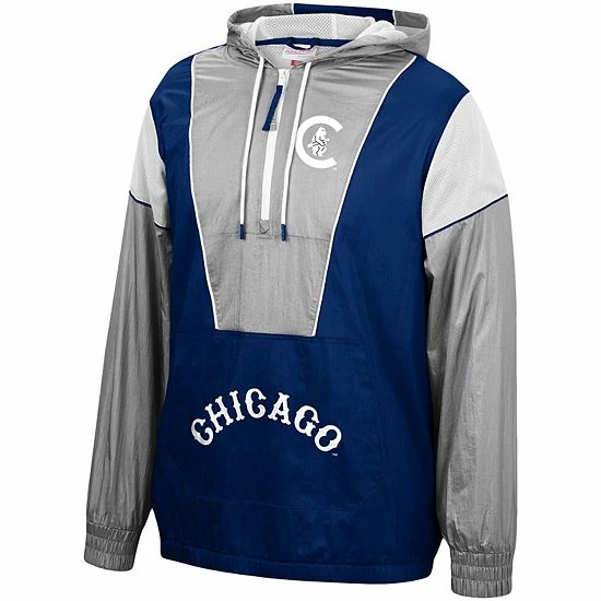 Flash Sale ๐งจ Unbranded Men's Mitchell & Ness Navy Chicago Cubs Highlight Reel Windbreaker Half-Zip Hoodie Jacket โ๏ธ - Image 3