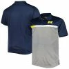 Discount 🛒 Unbranded Men's Navy/Gray Michigan Wolverines Big & Tall Polo 💯