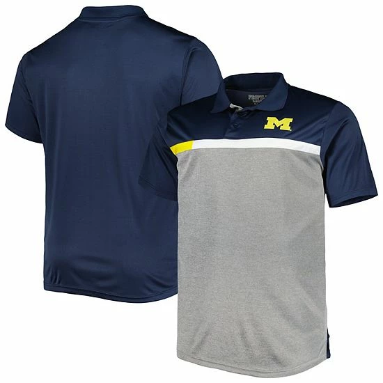 Discount ๐ Unbranded Men's Navy/Gray Michigan Wolverines Big & Tall Polo ๐ฏ