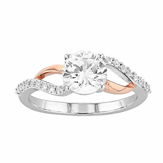 New 🥰 Unbranded Sterling Silver Lab-Created White Sapphire Twist Ring ❤️