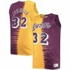 Best Sale 🛒 Unbranded Men's Mitchell & Ness Magic Johnson Purple/Gold Los Angeles Lakers Profile Tie-Dye Player Tank Top 🧨
