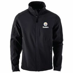 Wholesale 🎉 Unbranded Men's Dunbrooke Black Pittsburgh Steelers Sonoma Softshell Full-Zip Jacket 👏