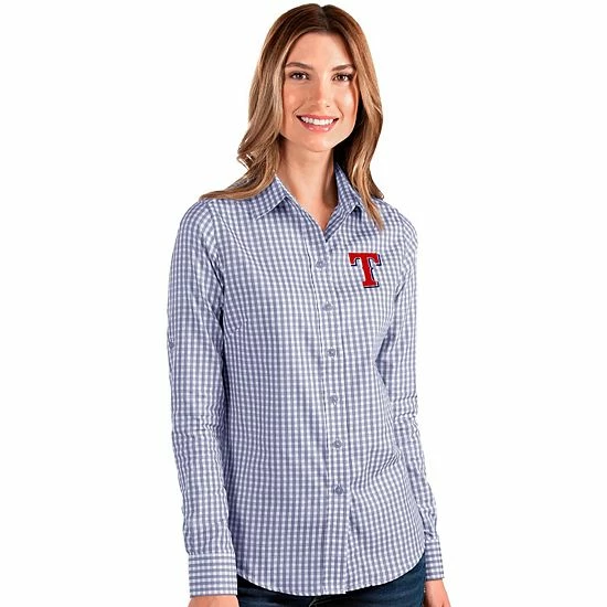 Wholesale π Unbranded π© Womenβs Antigua Texas Rangers Blue Structure Woven π Shirt π