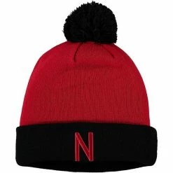 Outlet 👍 Unbranded Men's Top Of The World Scarlet/Black Nebraska Huskers Core 2-Tone Cuffed Knit Hat With Pom 👍