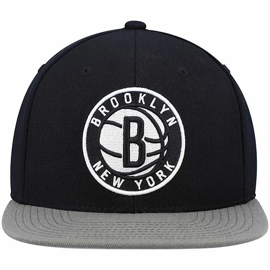 Budget 👍 Unbranded Men's Mitchell & Ness Black/Gray Brooklyn Nets Team Two-Tone 2.0 Snapback Hat 💯 - Image 3