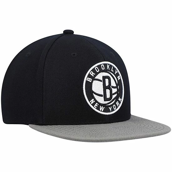 Budget 👍 Unbranded Men's Mitchell & Ness Black/Gray Brooklyn Nets Team Two-Tone 2.0 Snapback Hat 💯 - Image 4