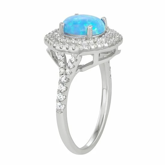 Cheapest ❤️ Unbranded Sterling Silver Lab-Created Opal & Cubic Zirconia Ring ✨ - Image 2
