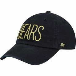 Deals 🔔 Unbranded 👩 Women's '47 Black Chicago Bears Shimmer Text Clean Up Adjustable Hat 🛒
