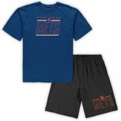 Best Sale 😉 Unbranded Men's Concepts Sport Royal/Heathered Charcoal New York Mets Big & Tall T-Shirt & Shorts Sleep Set ⌛