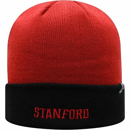 Budget ๐ Unbranded Men's Top Of The World Cardinal/Black Stanford Cardinal Core 2-Tone Cuffed Knit Hat ๐งจ - Image 2
