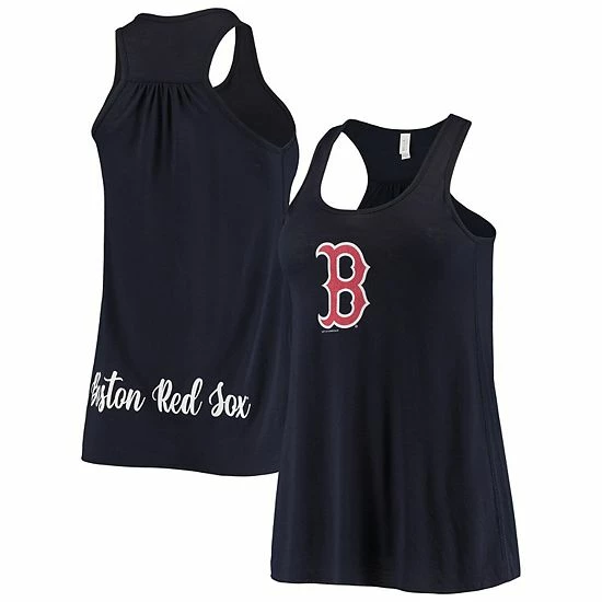 Outlet ✨ Unbranded 👩 Women's Soft As A Grape Navy Boston Red Sox Front & Back Tank Top 😉