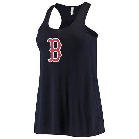 Outlet ✨ Unbranded 👩 Women's Soft As A Grape Navy Boston Red Sox Front & Back Tank Top 😉 - Image 2