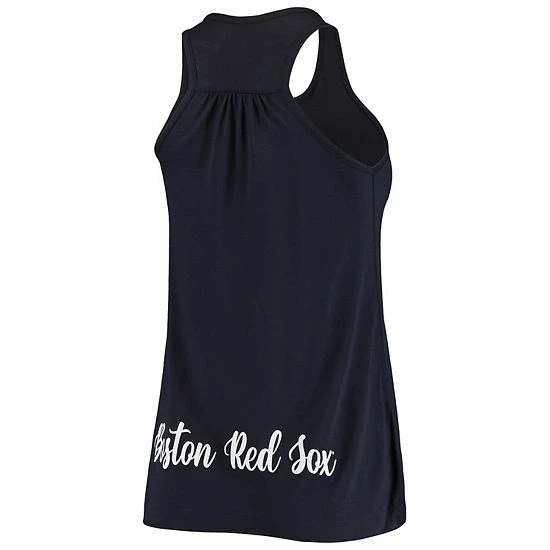 Outlet ✨ Unbranded 👩 Women's Soft As A Grape Navy Boston Red Sox Front & Back Tank Top 😉 - Image 3