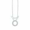 Deals 🛒 Unbranded Sterling Silver 1/10 Carat T.W. Diamond Pave Taurus Zodiac Pendant Necklace Two Tone 🧨