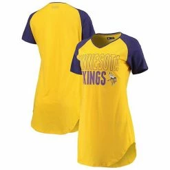 Best deal 😉 Unbranded 👩 Women's Concepts Sport Gold/Heathered Purple Minnesota Vikings Meter Raglan V-Neck Knit Nightshirt 🔥