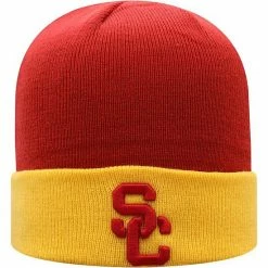 Best Pirce 👏 Unbranded Men's Top Of The World Cardinal/Gold USC Trojans Core 2-Tone Cuffed Knit Hat 💯
