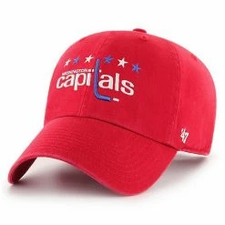 Hot Sale ✔️ Unbranded Men's '47 Red Washington Capitals Clean Up Adjustable Hat ✔️