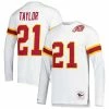 Discount 😀 Unbranded Men's Mitchell & Ness Sean Taylor White Washington Commanders Retired Player Name & Number Long Sleeve Top 🧨