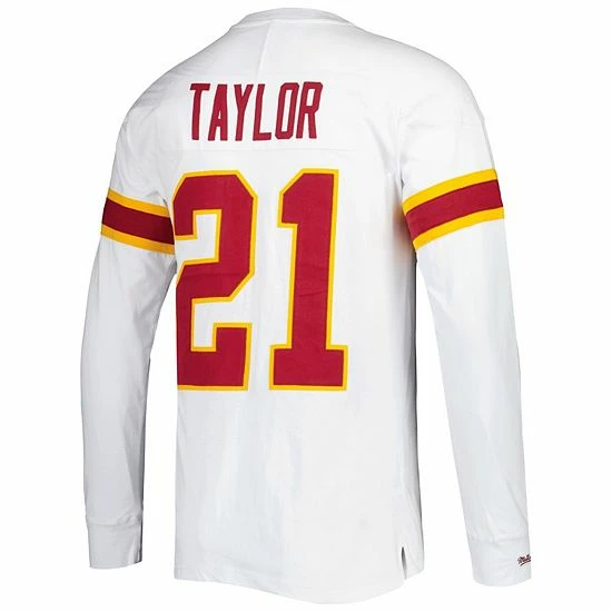 Discount ๐ Unbranded Men's Mitchell & Ness Sean Taylor White Washington Commanders Retired Player Name & Number Long Sleeve Top ๐งจ - Image 4