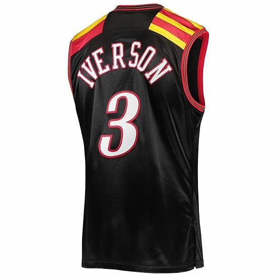 Best Pirce ๐ Unbranded Men's Mitchell & Ness Allen Iverson Black Philadelphia 76ers Hardwood Classics Authentic 2006 Jersey ๐ - Image 3