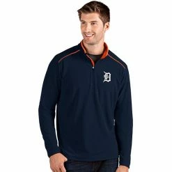 Brand new 🌟 Unbranded Men's Antigua Detroit Tigers Blue Glacier Quarter-Zip Pullover 👏