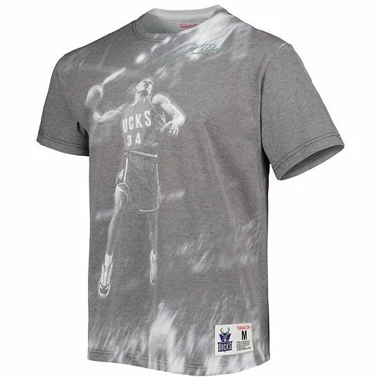 Best deal 👏 Unbranded Men's Mitchell & Ness Ray Allen Gray Milwaukee Bucks Above The Rim Sublimated T-Shirt ⭐ - Image 3