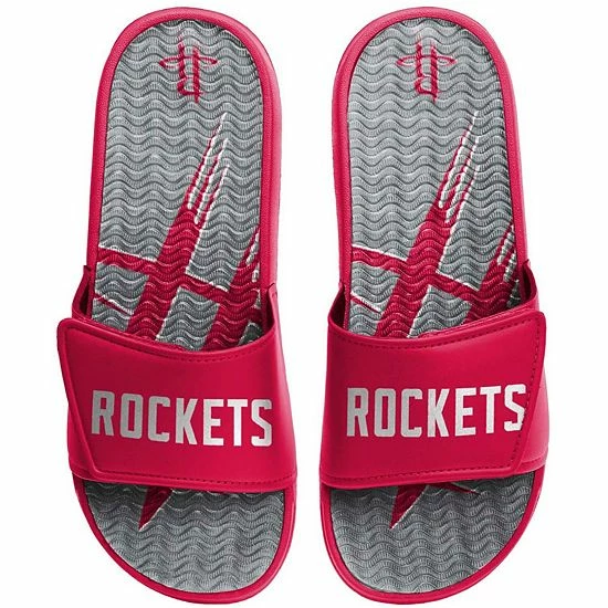 Outlet 👏 Unbranded Men's FOCO Houston Rockets Wordmark Gel Slide 🩴 Sandals 🛒 - Image 2