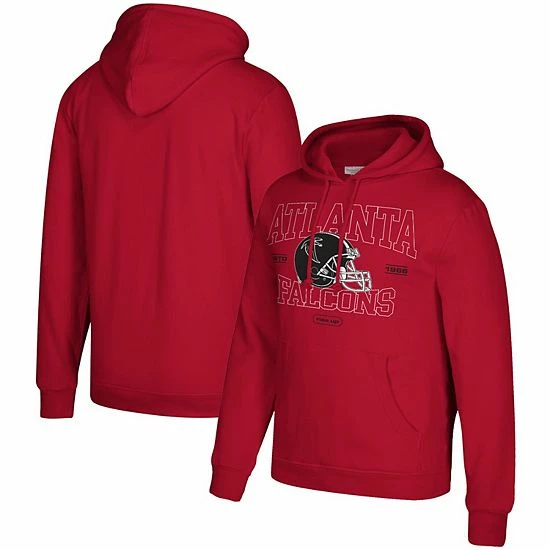 New 😉 Unbranded Men's Mitchell & Ness Red Atlanta Falcons Classic Helmet Pullover Hoodie 🌟 - Image 2