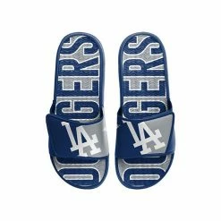 Best Sale 🔔 Unbranded Men's FOCO Los Angeles Dodgers Logo Gel Slide 🩴 Sandals 😀