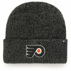 Promo 👍 Unbranded Men's '47 Black Philadelphia Flyers Brain Freeze Cuffed Knit Hat 🔔