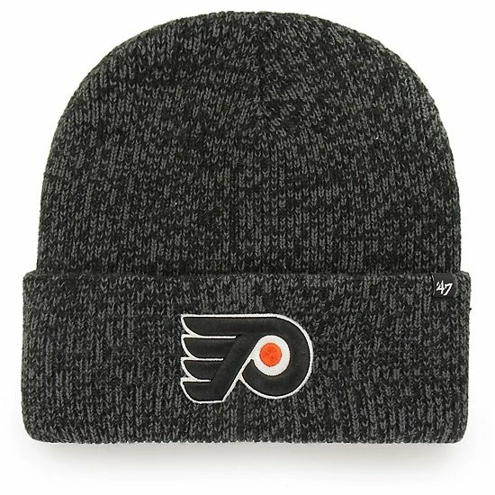 Promo 👍 Unbranded Men's '47 Black Philadelphia Flyers Brain Freeze Cuffed Knit Hat 🔔