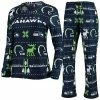 Hot Sale 🛒 Unbranded 👩 Women's FOCO College Navy Seattle Seahawks Ugly Pajamas Set 🌟