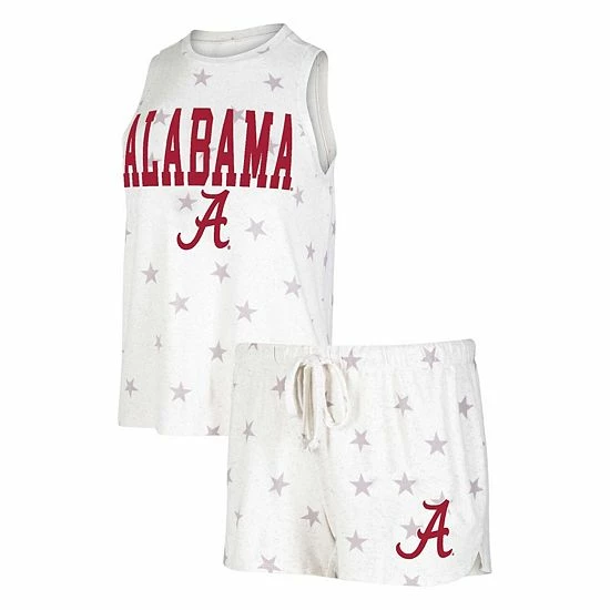 Cheap 👏 Unbranded 👩 Women's Concepts Sport Cream Alabama Crimson Tide Agenda Stars Tank Top And Shorts Sleep Set 🔥