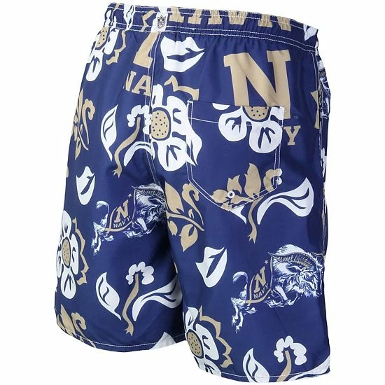 Promo 😉 Unbranded Men's Wes & Willy Navy Navy Midshipmen Floral Volley Logo Swim Trunks ❤️ - Image 4