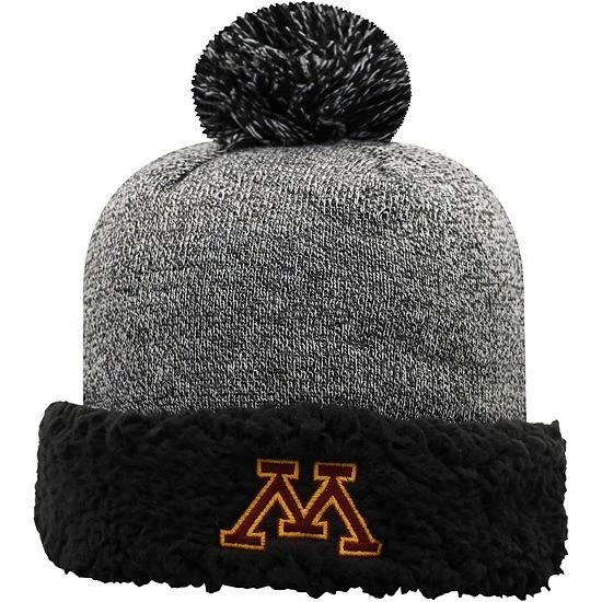 Coupon ๐ Unbranded ๐ฉ Women's Top Of The World Black Minnesota Golden Gophers Snug Cuffed Knit Hat With Pom ๐งจ - Image 2