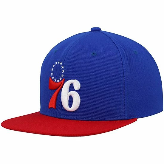 Cheapest ๐คฉ Unbranded Men's Mitchell & Ness Royal/Red Philadelphia 76ers Team Two-Tone 2.0 Snapback Hat ๐งจ - Image 2