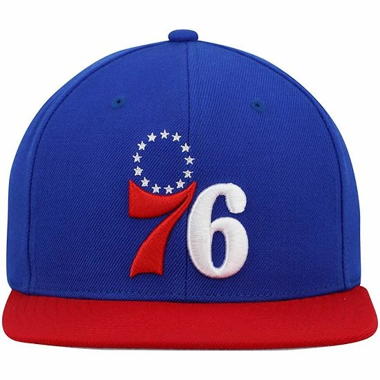 Cheapest ๐คฉ Unbranded Men's Mitchell & Ness Royal/Red Philadelphia 76ers Team Two-Tone 2.0 Snapback Hat ๐งจ - Image 3