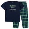 Cheap ⭐ Unbranded Men's Concepts Sport College Navy Seattle Seahawks Big & Tall Lodge T-Shirt And Pants Sleep Set 😍